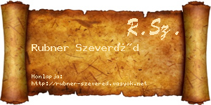 Rubner Szeveréd névjegykártya